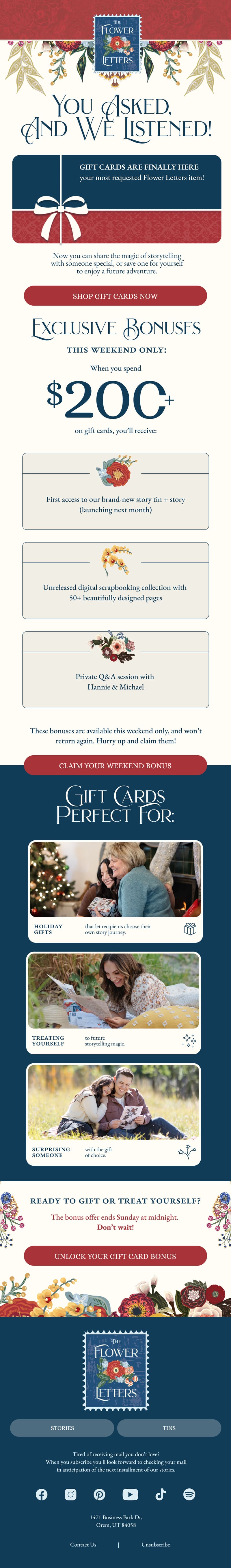 The Flower Letters Email